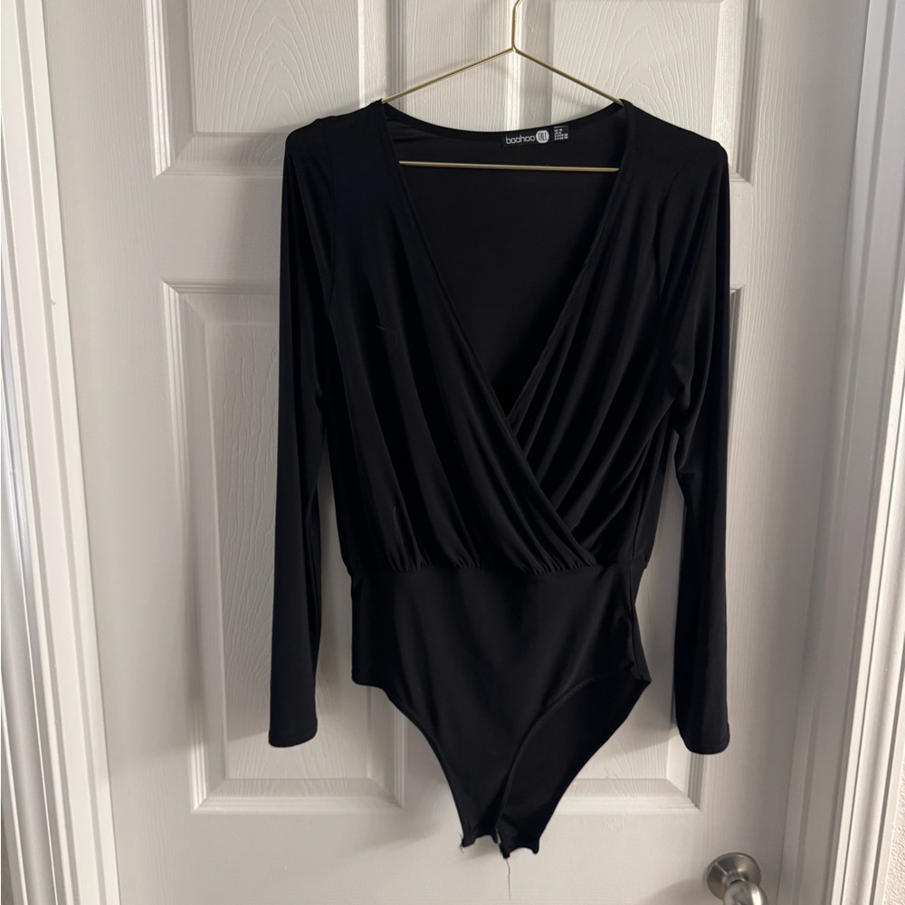 Boohoo Black Long Sleeve Bodysuit